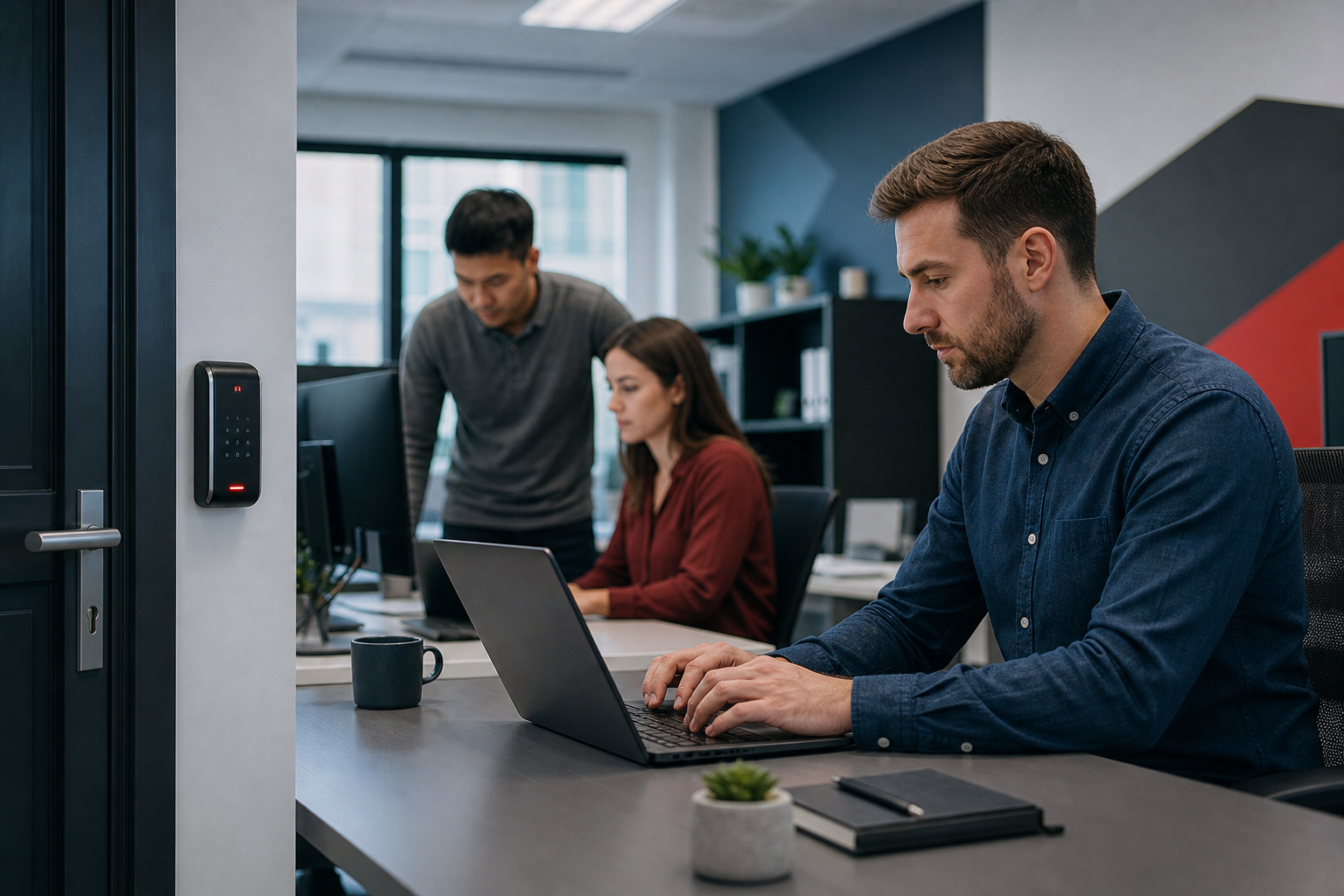 CMMC Level 1 foundational safeguards - IT team configuring access control and MFA