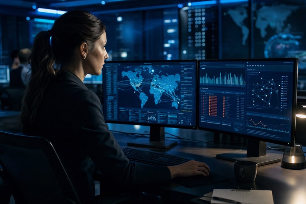 managed service providers in Virginia cybersecurity analyst monitoring threats